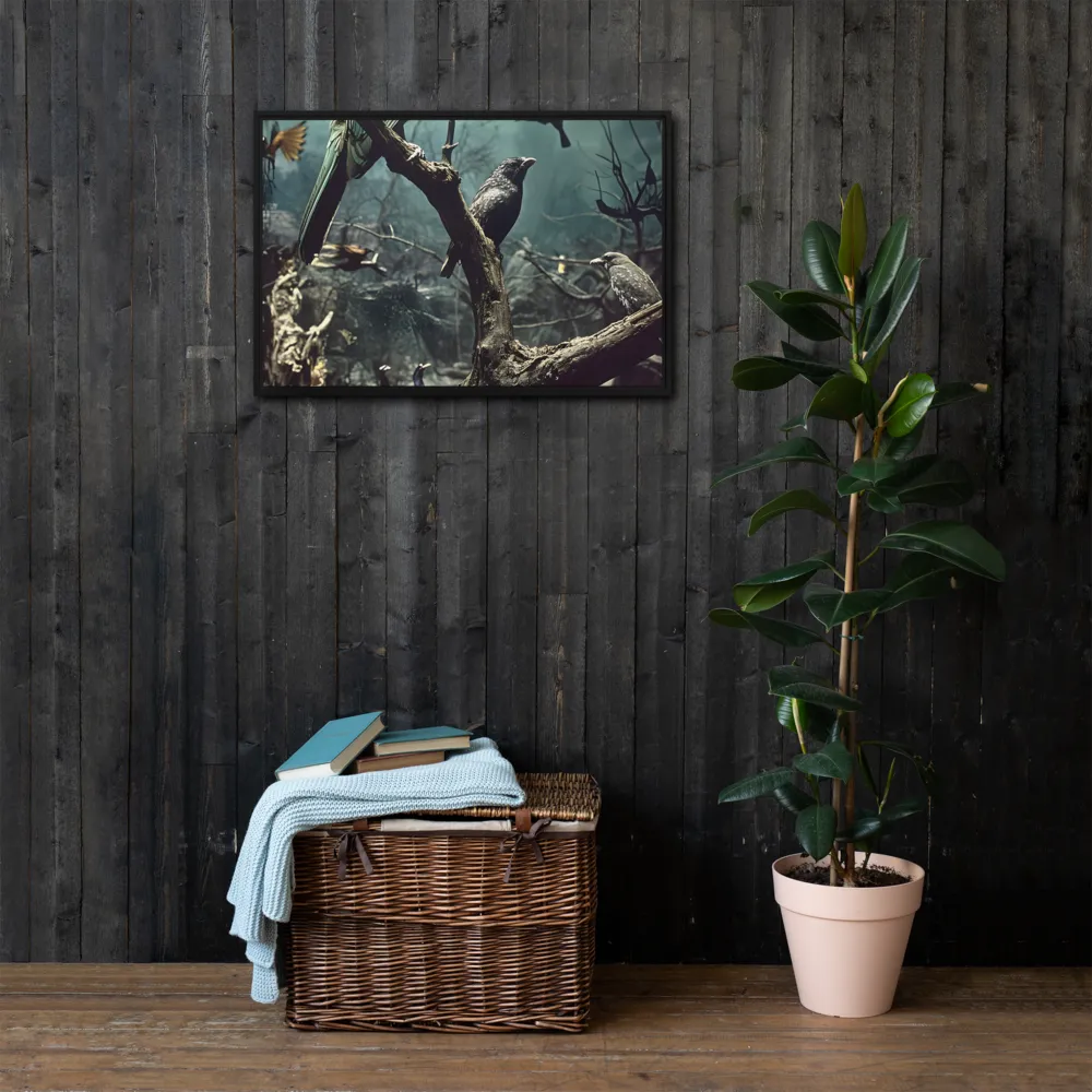 Whispers of the Avian Realm | Canvas with Black Frame | 20″×30″