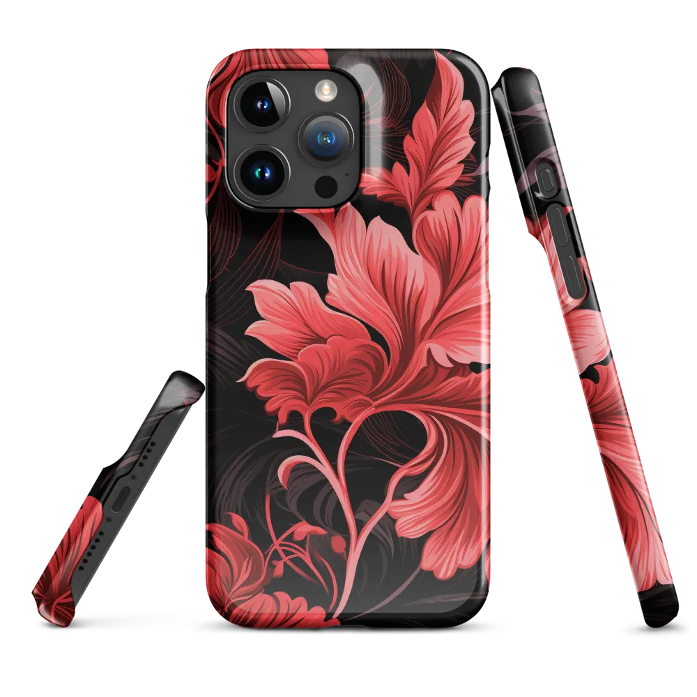 Tropical Elegance in Red | Phone Case |  15 Pro Max | Snap Case | Glossy