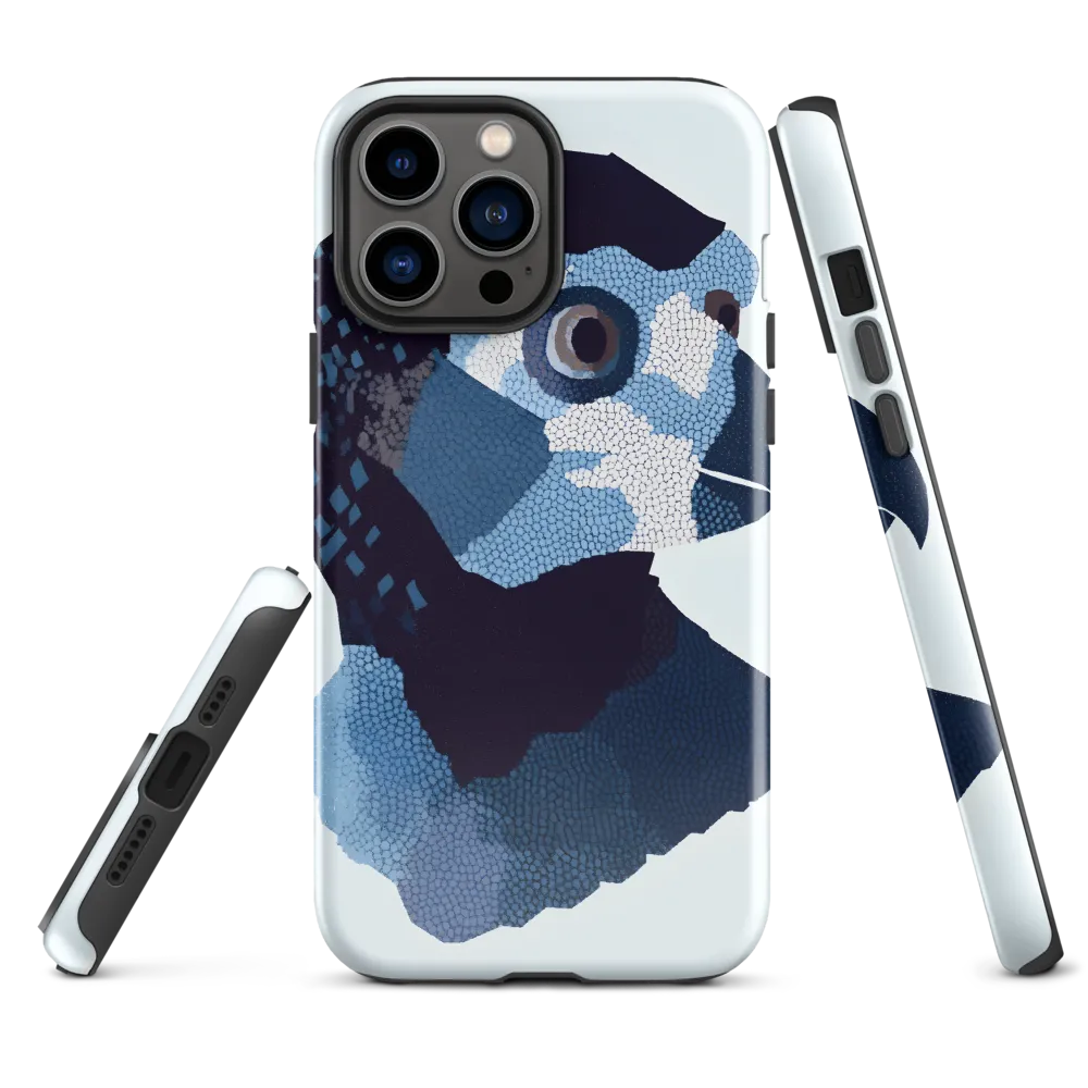 Abstract Avian Portrait in Blue