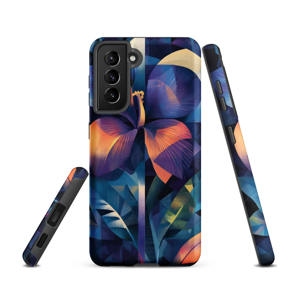 Iridescent Orchid in Geometric Night