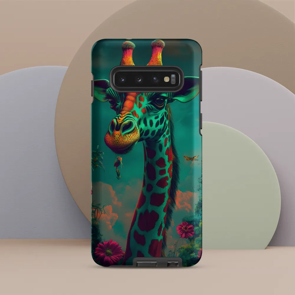 Whimsical Giraffe Among Blossoms