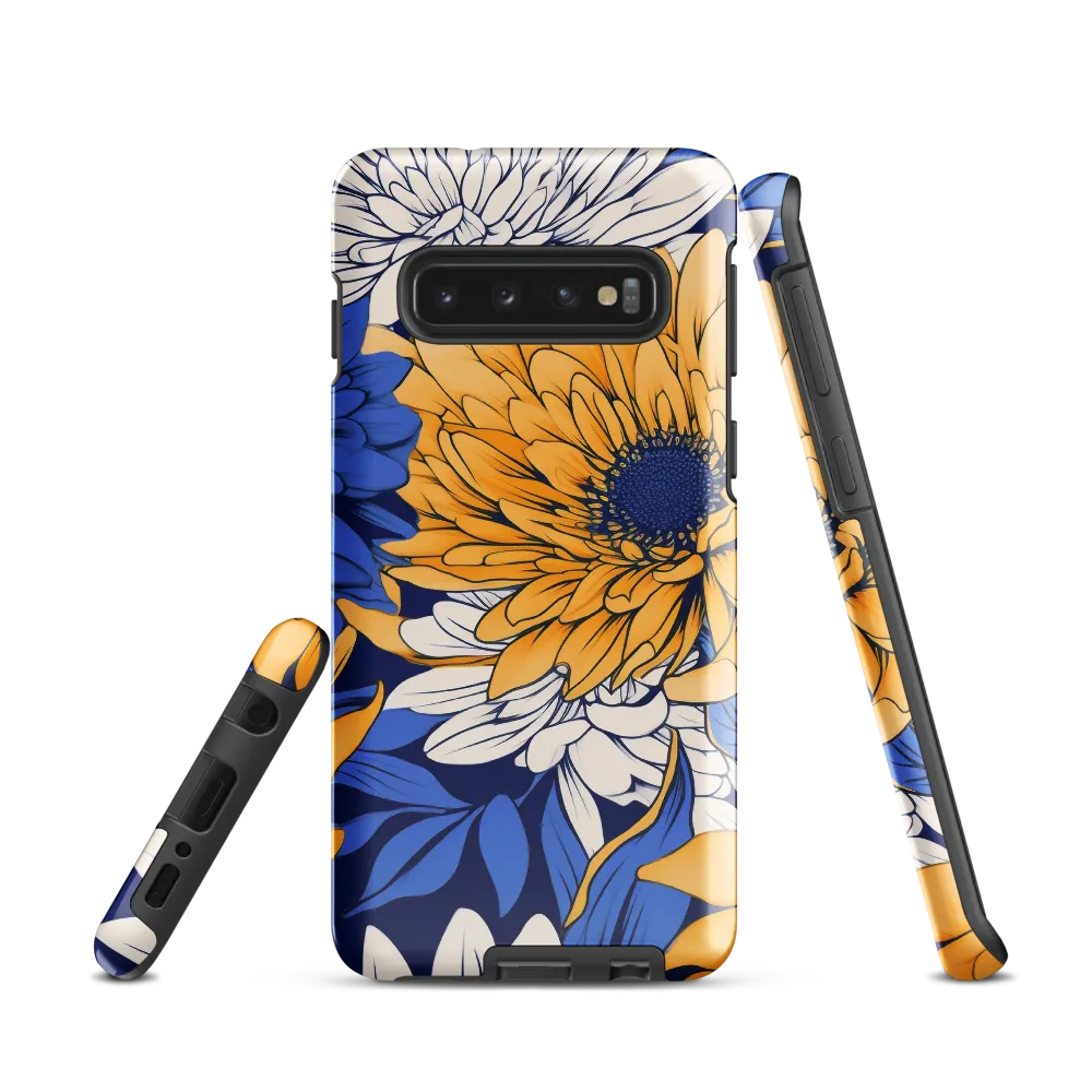 Floral Harmony in Blue and Yellow