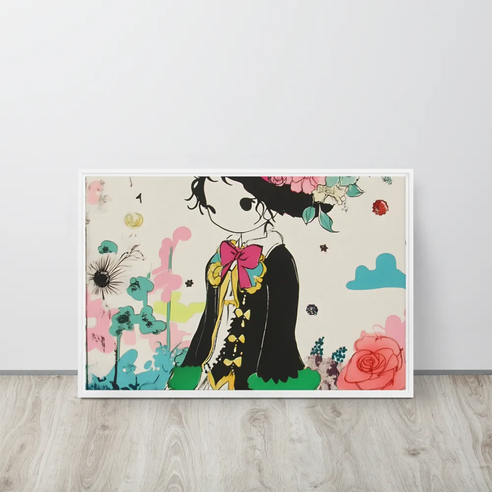 Whimsical Garden Reverie | Canvas with White Frame | 20″×30″
