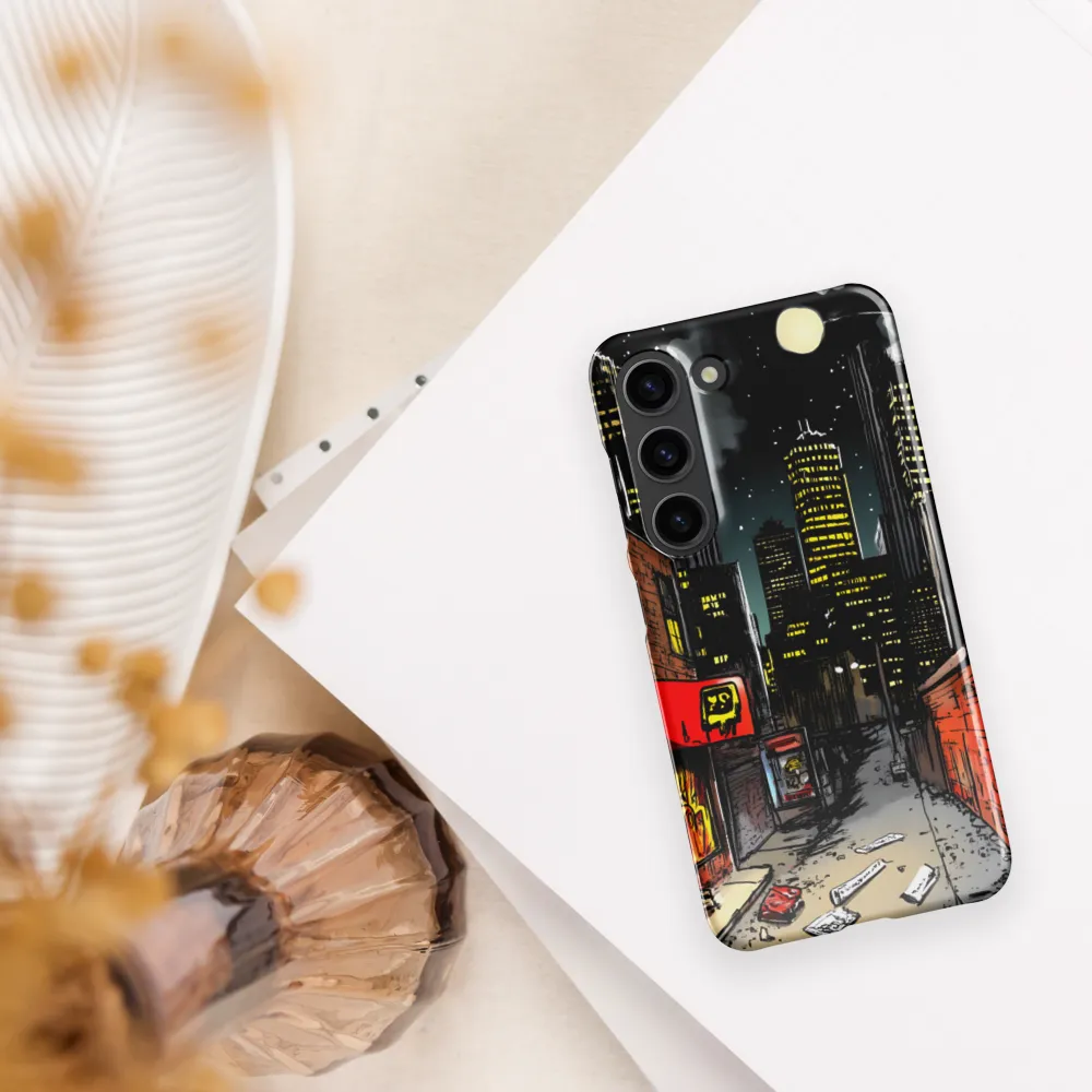 Nocturnal Cityscape: The Hidden Alley | Phone Case |  S23 | Snap Case | Glossy