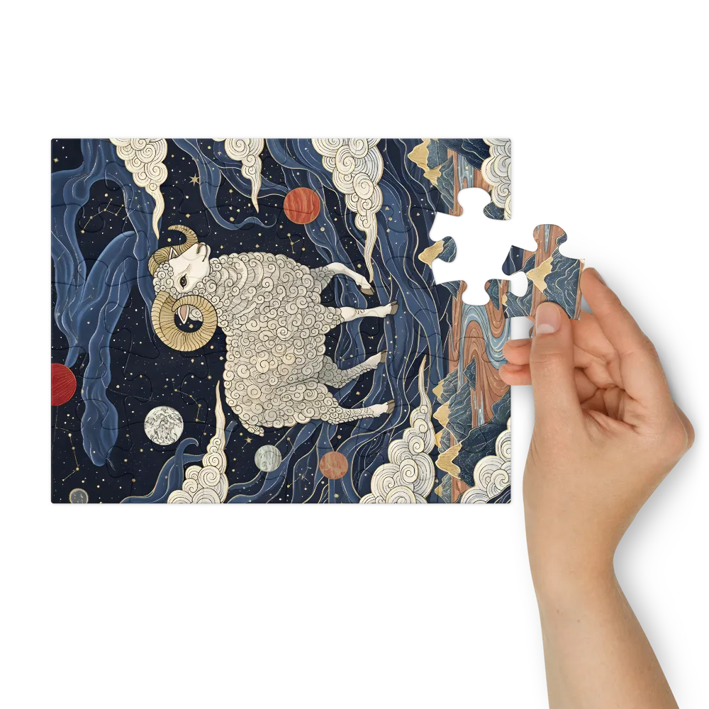 Celestial Ram 
 Jigsaw Puzzle in Tin Box