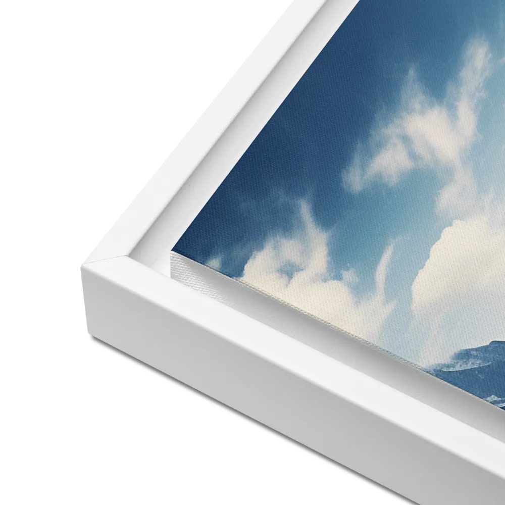 Majestic Serenity: A Landscape of Mountains and Rivers | Canvas with White Frame | 18″×24″