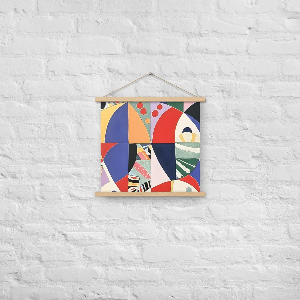 Dynamic Mosaic Symmetry | Poster With Oak Wood Hanger | 18″×18″