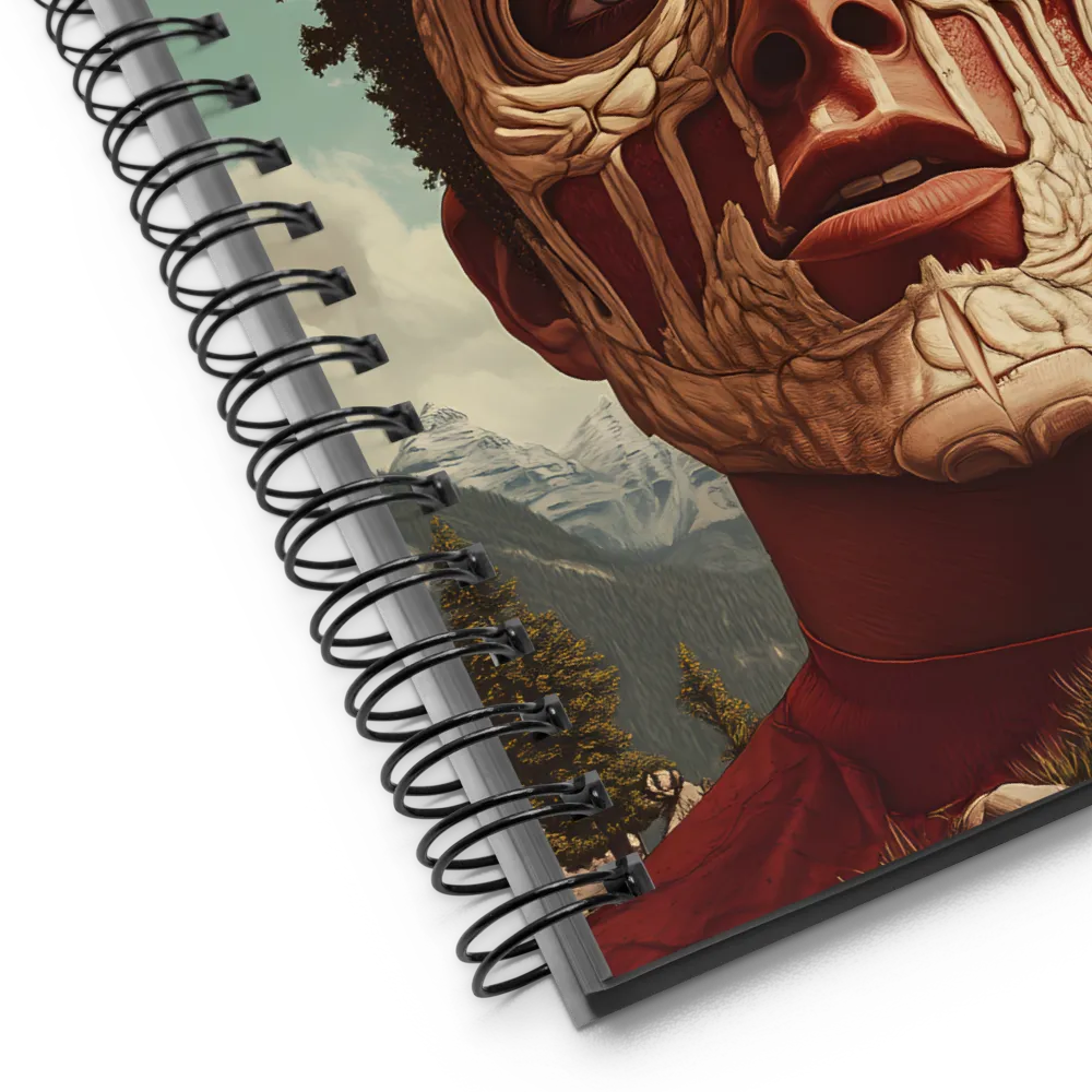 Nature's Mask: A Surreal Exploration | Spiral Notebook