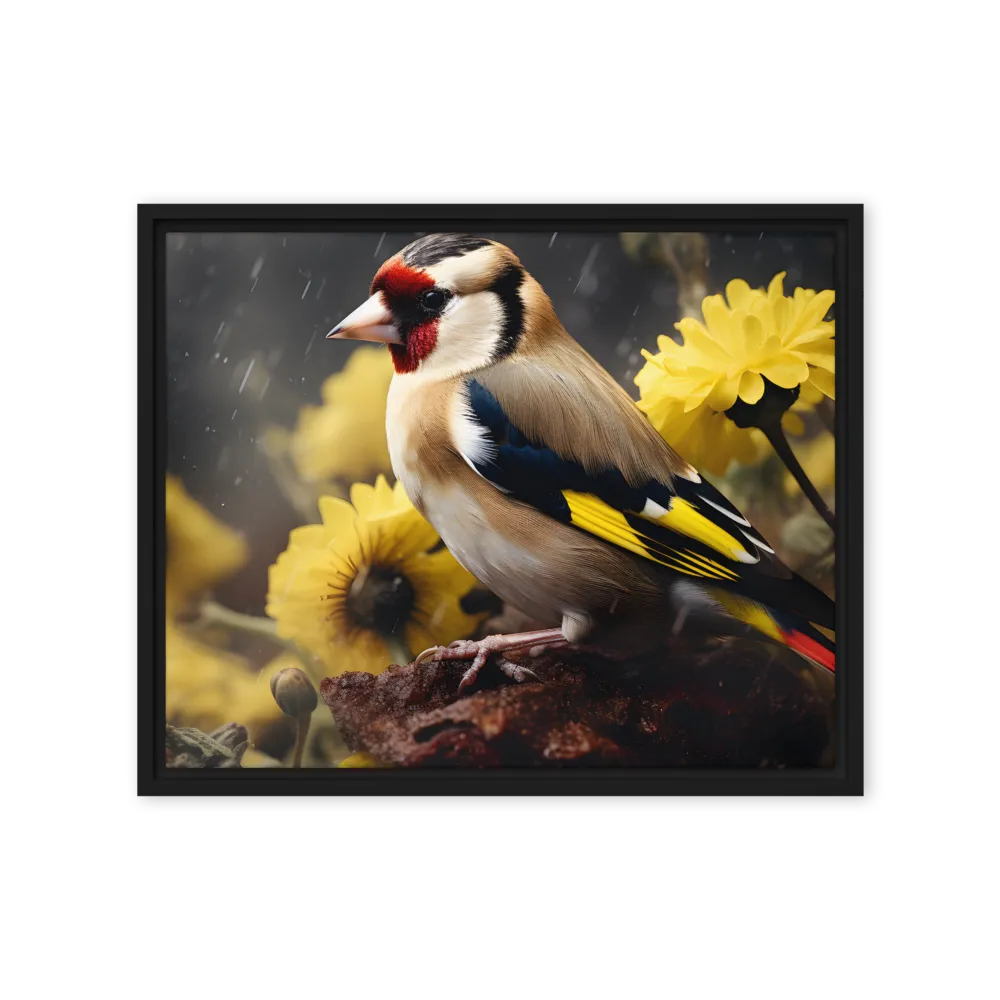 Harmony in Nature: A Goldfinch Amidst Blooms