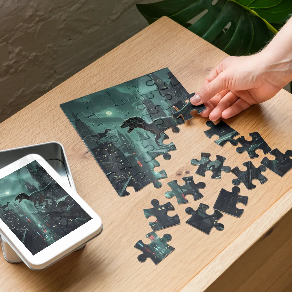 Midnight Raptor Patrol 
 Jigsaw Puzzle in Tin Box