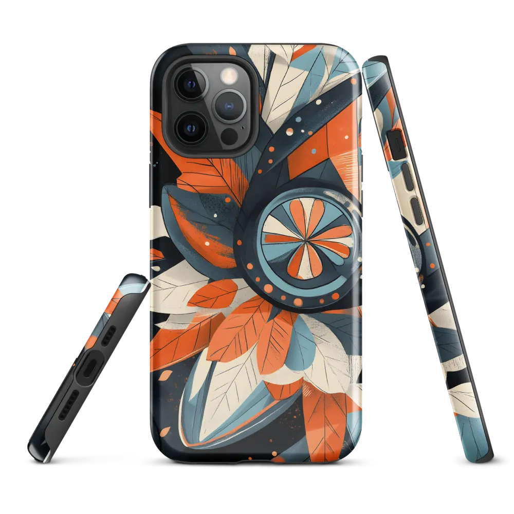 Floral Symphony in Orange and Teal