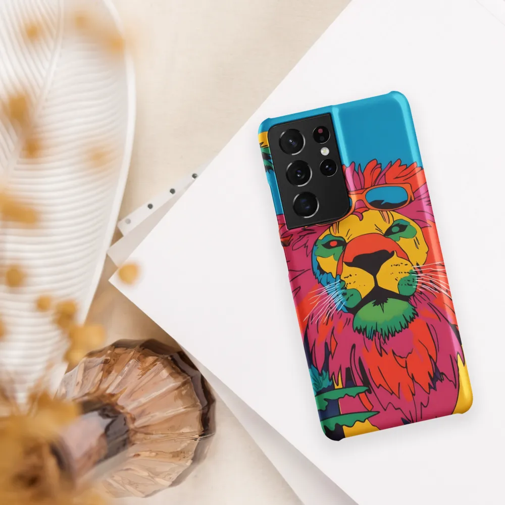 Lion with Sunglasses: A Vibrant Tropical Portrait