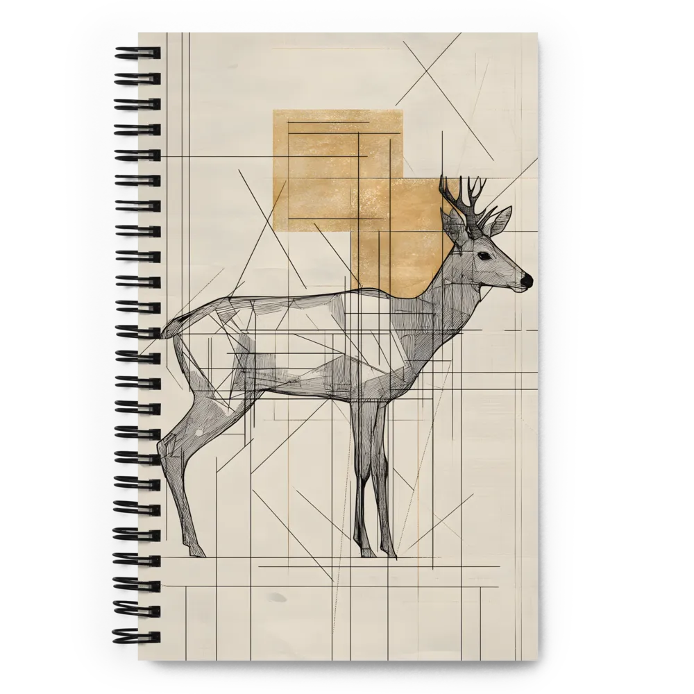 Geometric Elegance: The Majestic Deer | Spiral Notebook