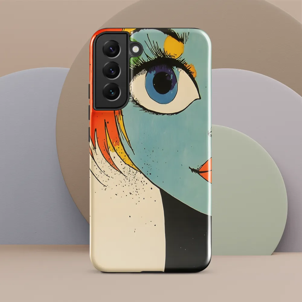Vivid Expressions: A Portrait in Blue | Phone Case |  S22 Plus | Tough Case | Glossy