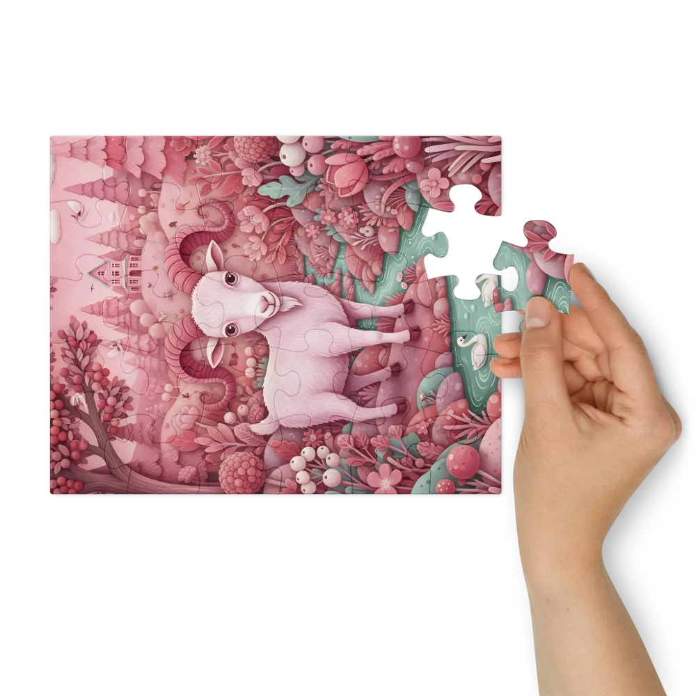 The Blushing Ram 
 Jigsaw Puzzle in Tin Box