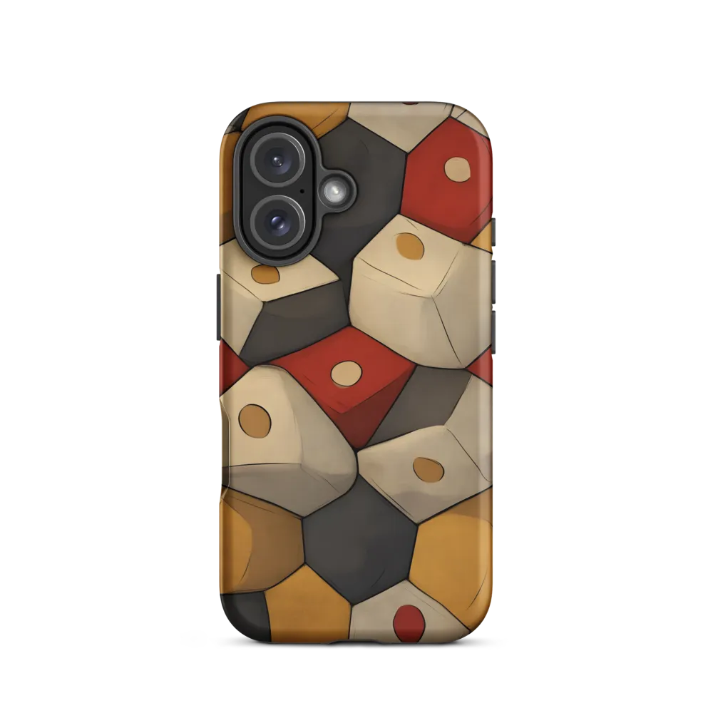 Interlocking Hexagons: An Abstract Dance of Color | Phone Case