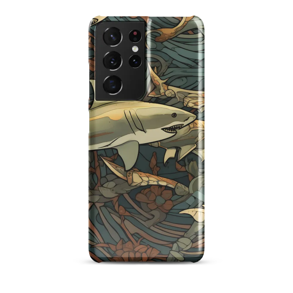 Dynamic Harmony of Sharks and Flora | Phone Case |  S21 Ultra | Snap Case | Glossy