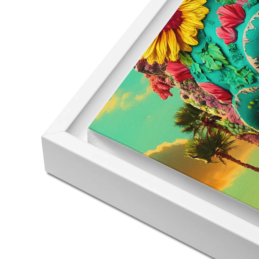 Ethereal Skull Garden | Canvas with White Frame | 16″×20″