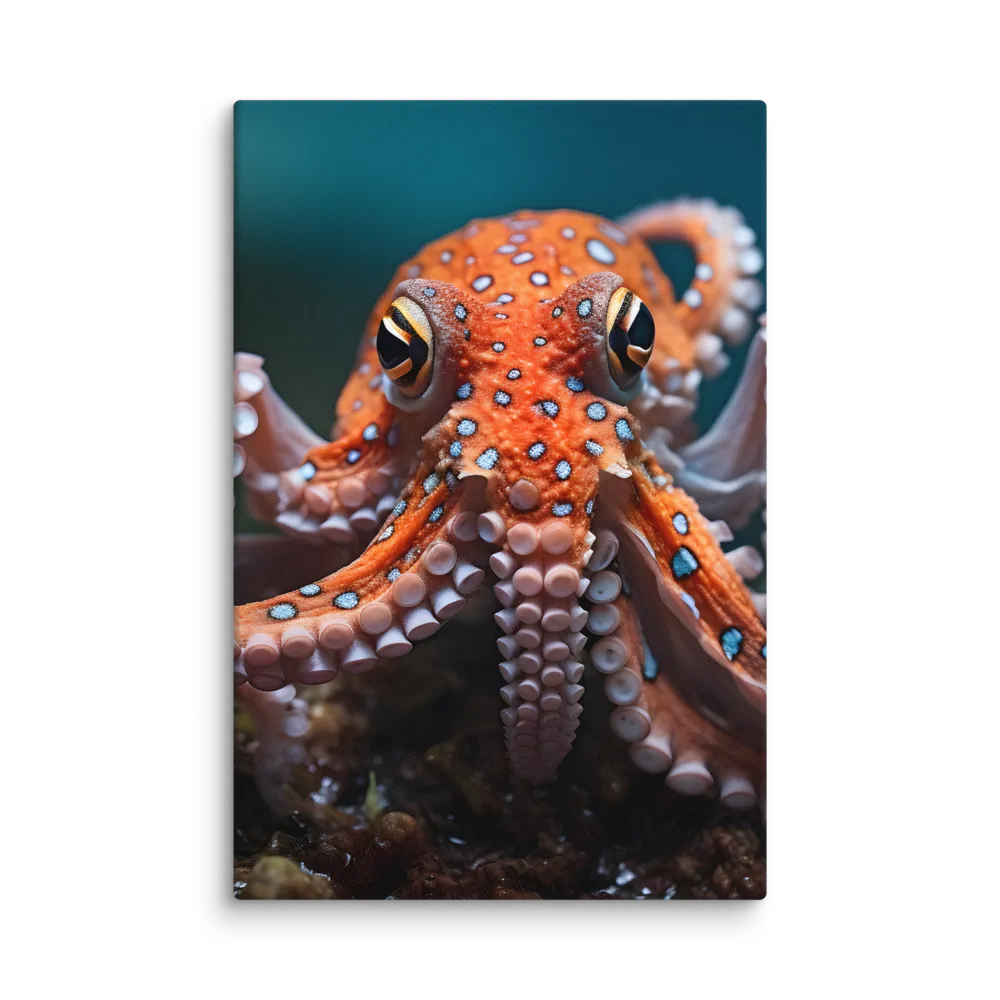 Curiosity of the Deep: The Orange Octopus | Canvas | 24″×36″