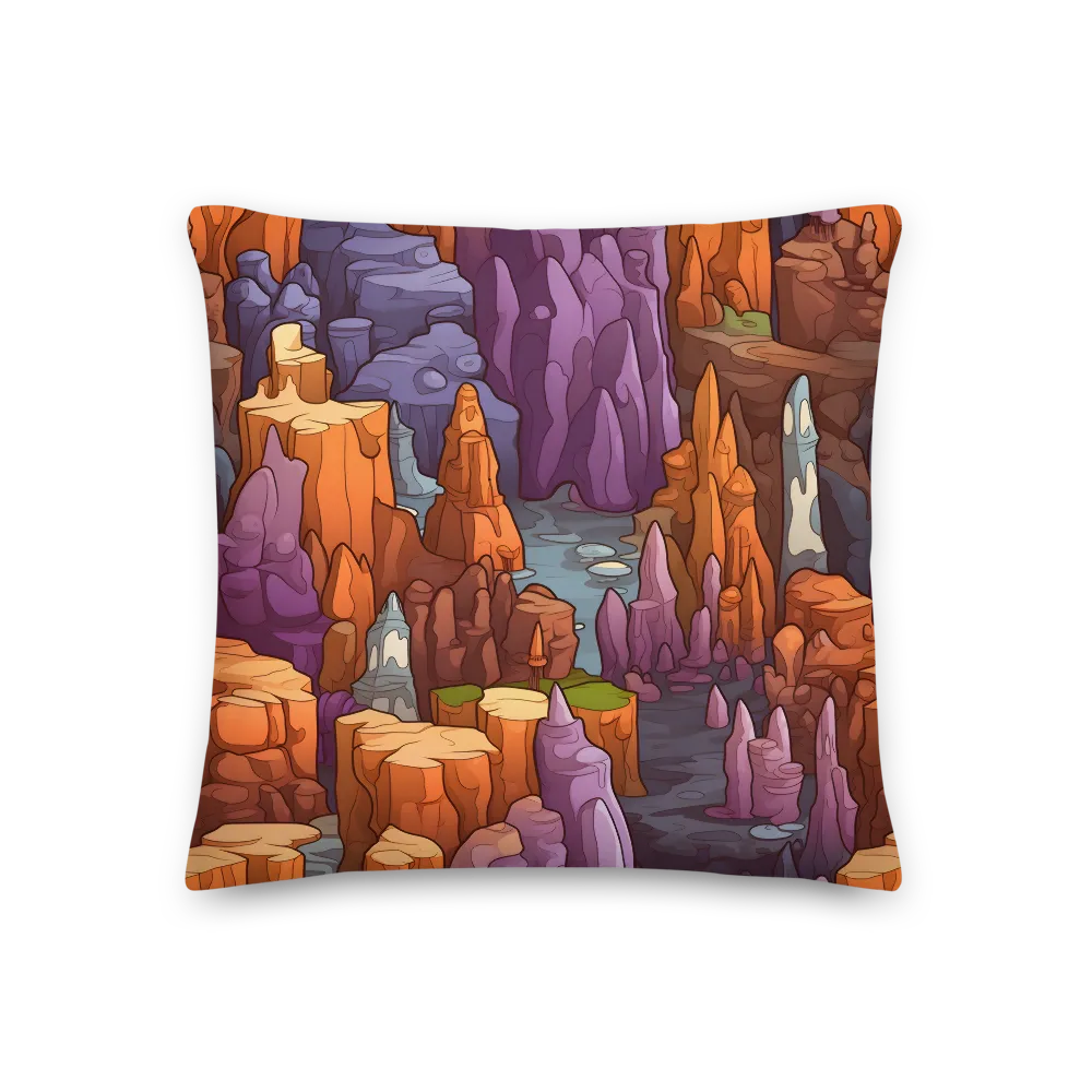 Vibrant Rockscape: A Digital Odyssey | Pillow | 18″×18″