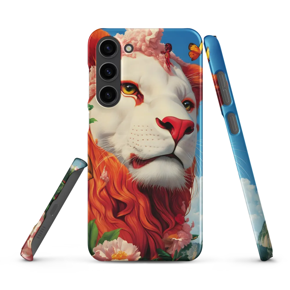 Majestic Lion Amidst Floral Splendor