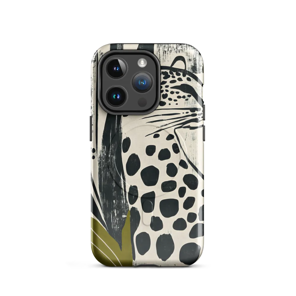 Leopard in Silhouette: A Modern Appeal | Phone Case |  14 Pro | MagSafe® Tough Case | Glossy