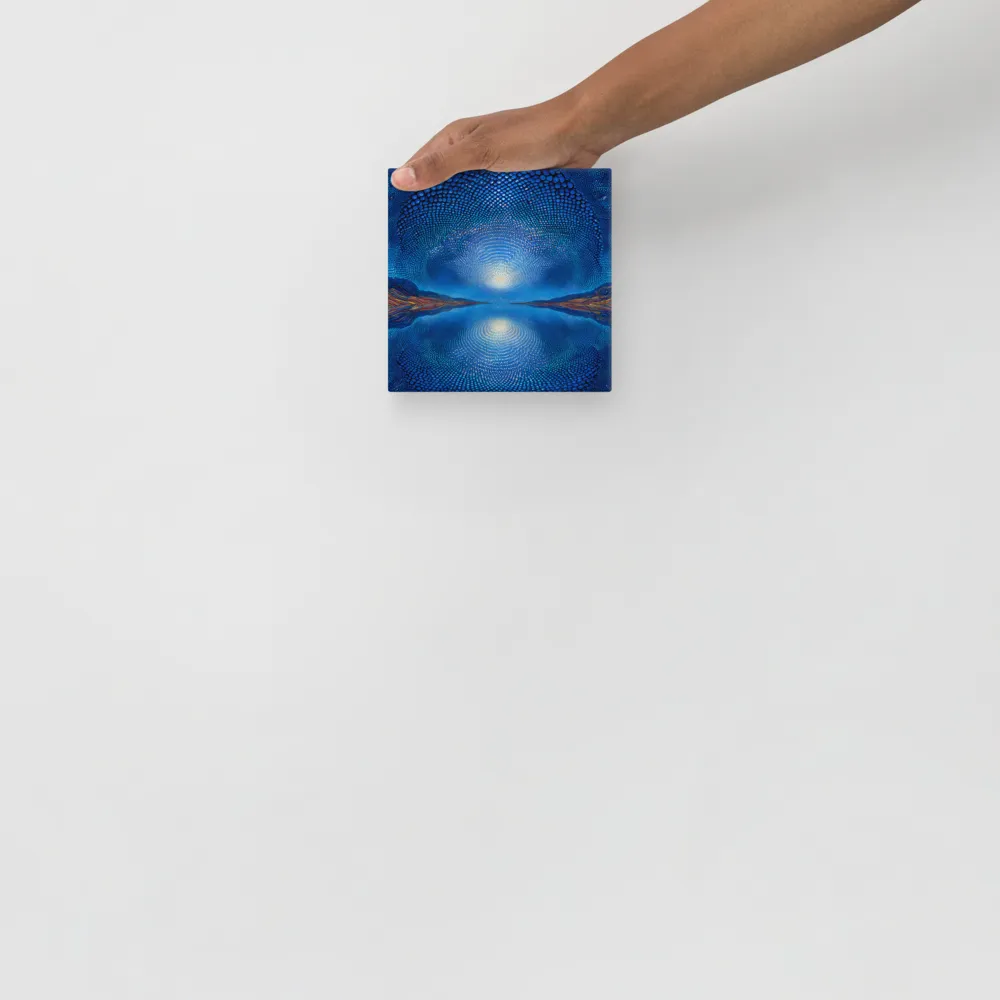 Luminous Blue Mirror 
 Canvas | 6″x 6″