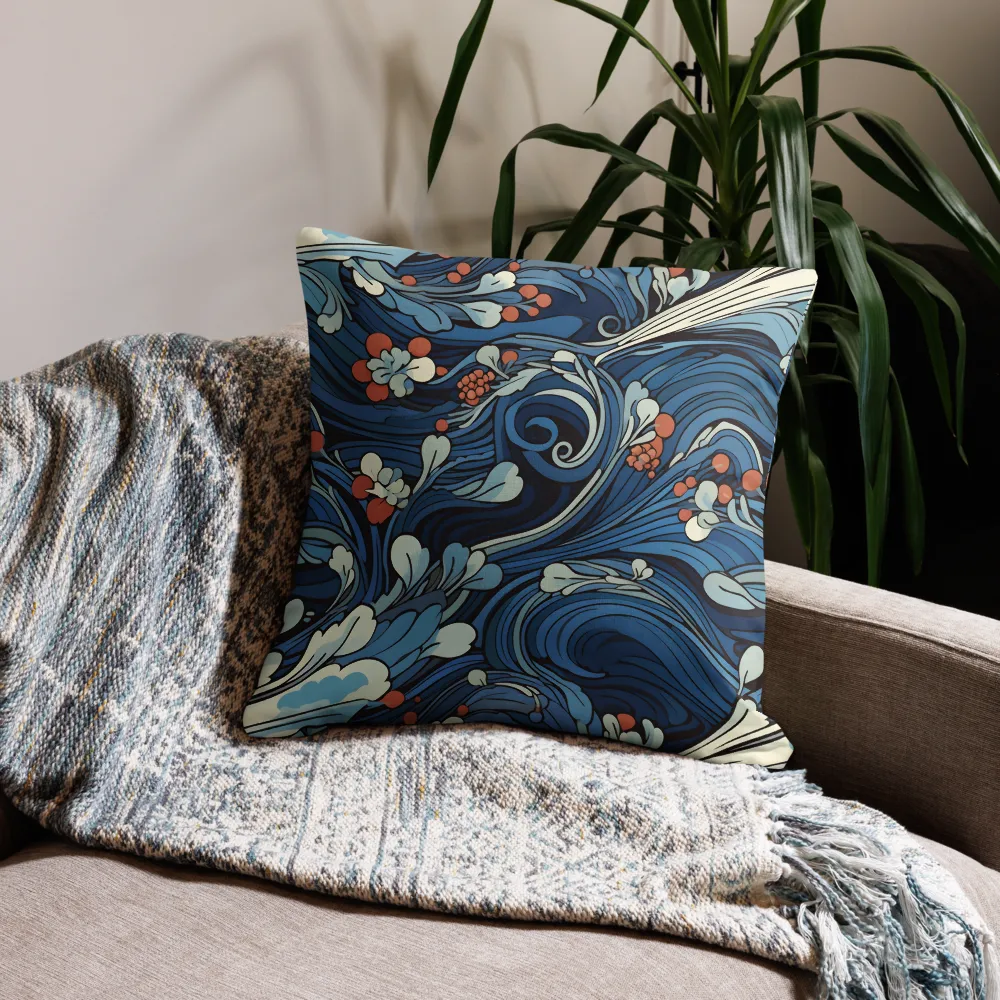 Nature's Elegance: An Oceanic Tapestry | Pillow & Pillow Case | Multiple Sizes