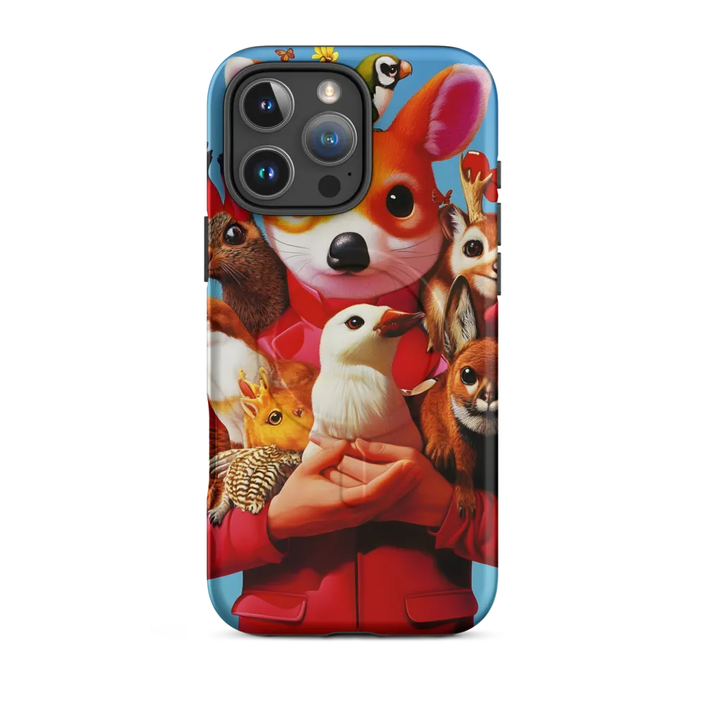 Harmony in Whimsy: A Modern Animal Ensemble | Phone Case |  16 Pro Max | MagSafe® Tough Case | Matte