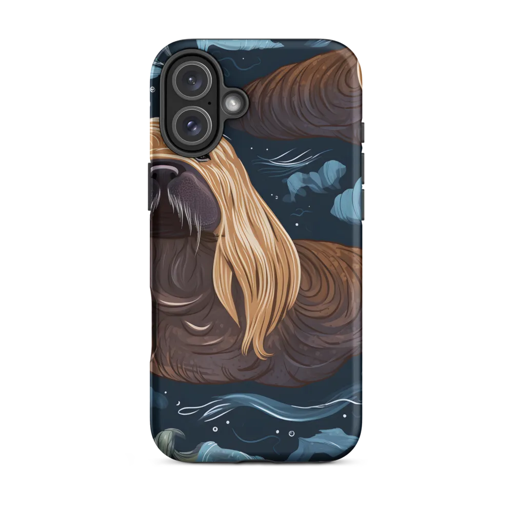 Whimsical Walruses in Deep Blue