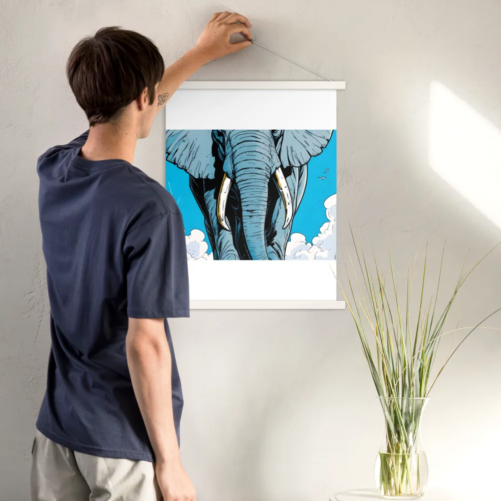 Majestic Presence: The Elephant | Poster With White Wood Hanger | 18″×24″