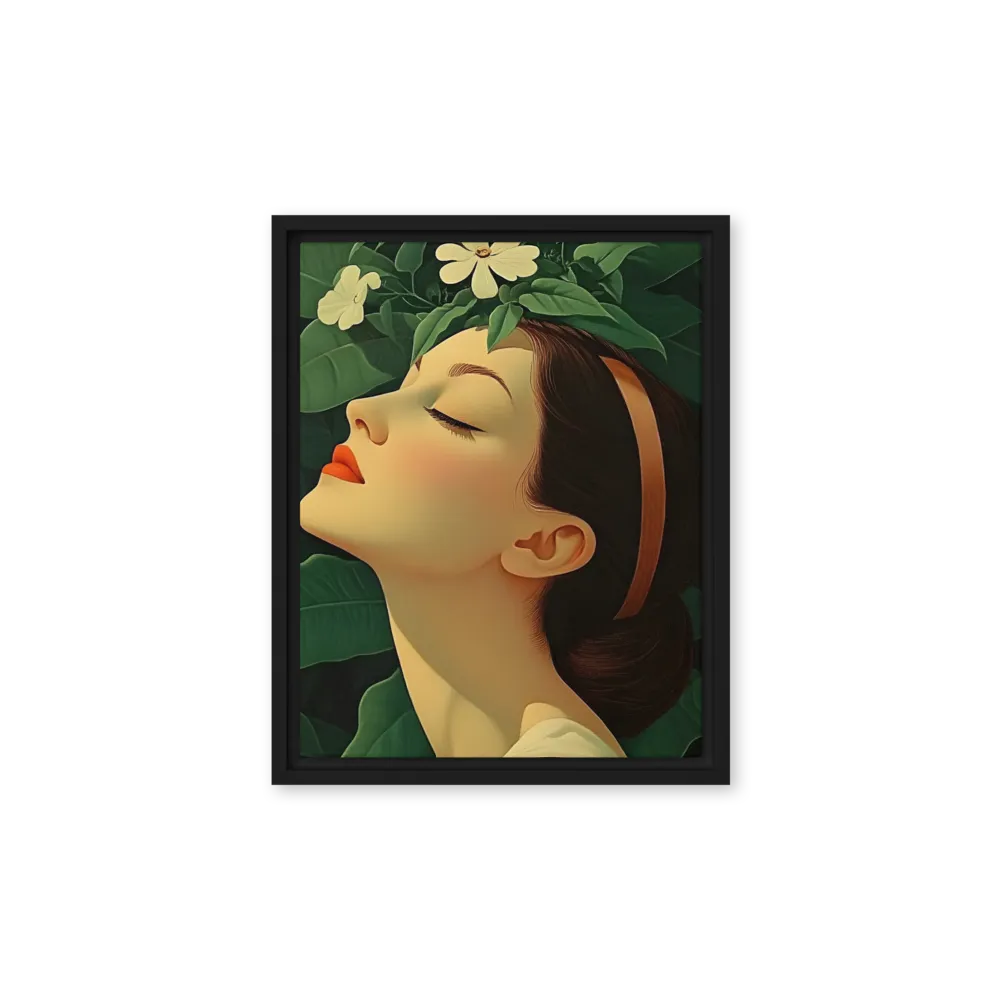 Serenity in Bloom | Canvas with Black Frame | 11″×14″