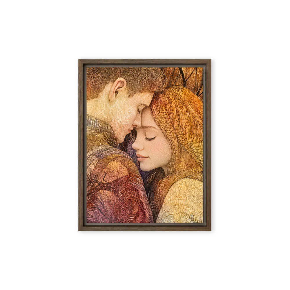 Embrace of Autumn | Canvas with Brown Frame | 9″×12″