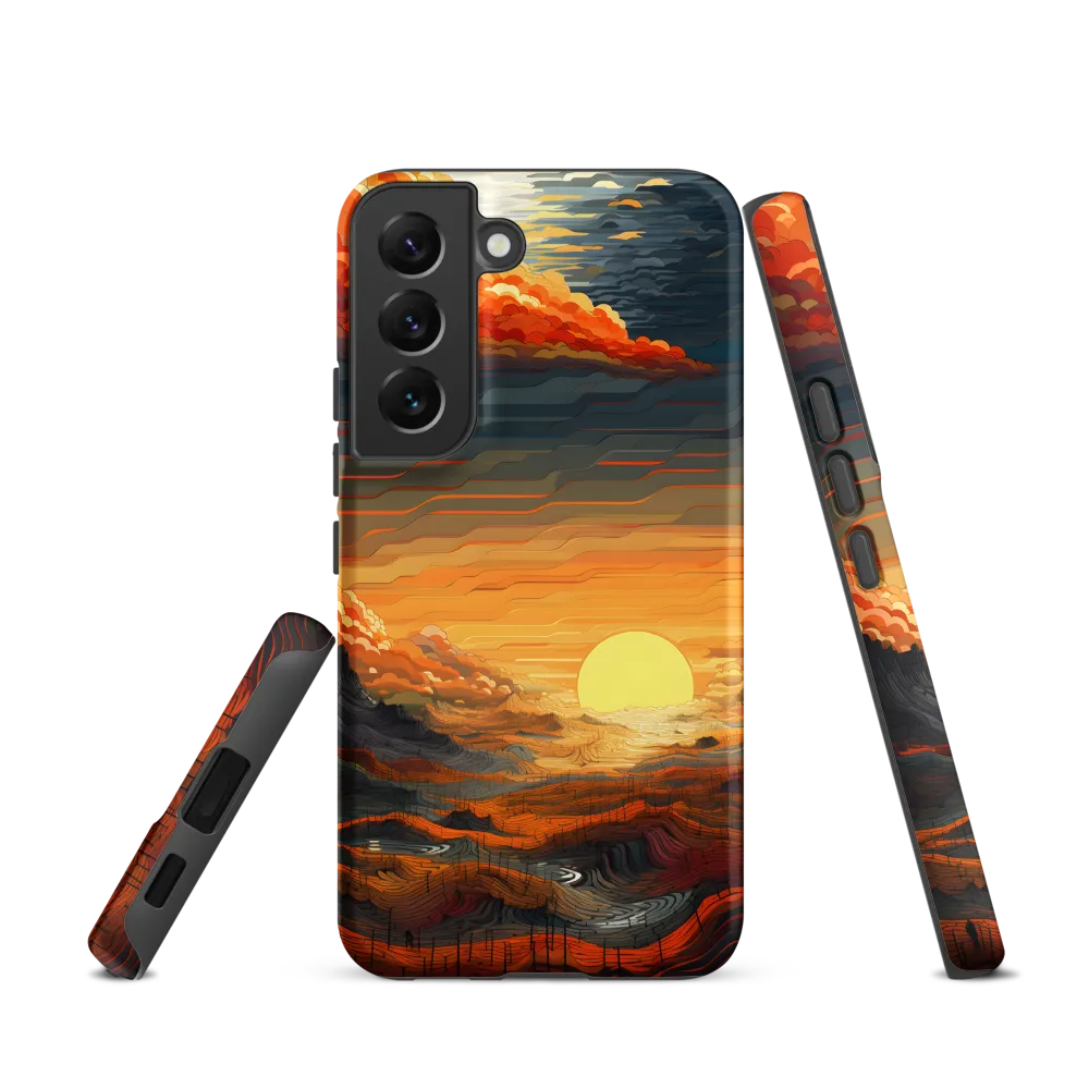 Ethereal Sunset: A Serene Landscape in Flowing Forms