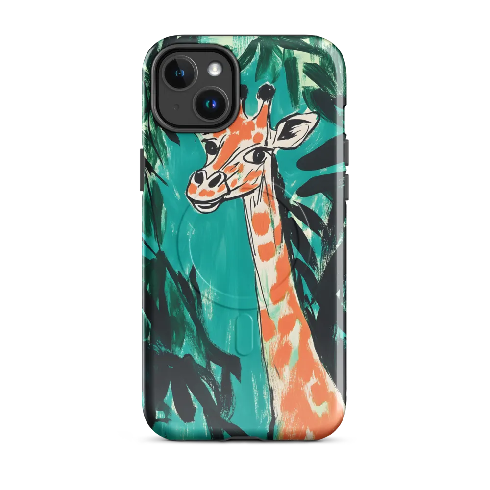 Curious Giraffe in Lush Greenery | Phone Case |  14 Plus | MagSafe® Tough Case | Glossy