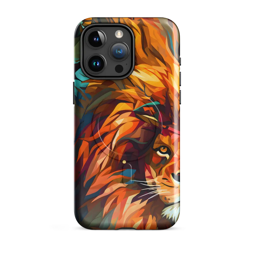 Majestic Gaze: The Polygonal Lion