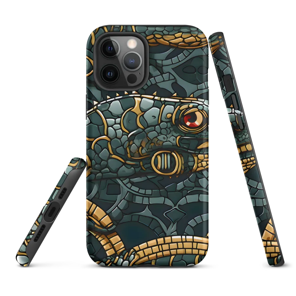 Reptilian Elegance: A Digital Art Nouveau Tapestry