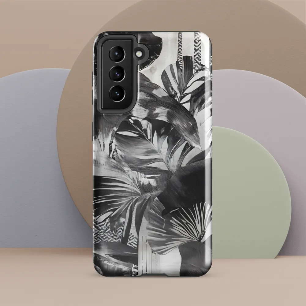 Monochrome Serenity in Tropical Foliage