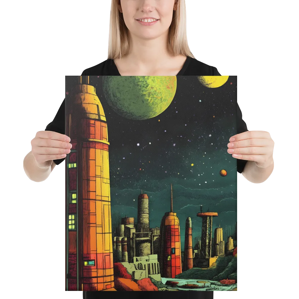 Cosmic Cityscape | Canvas | 16″×20″