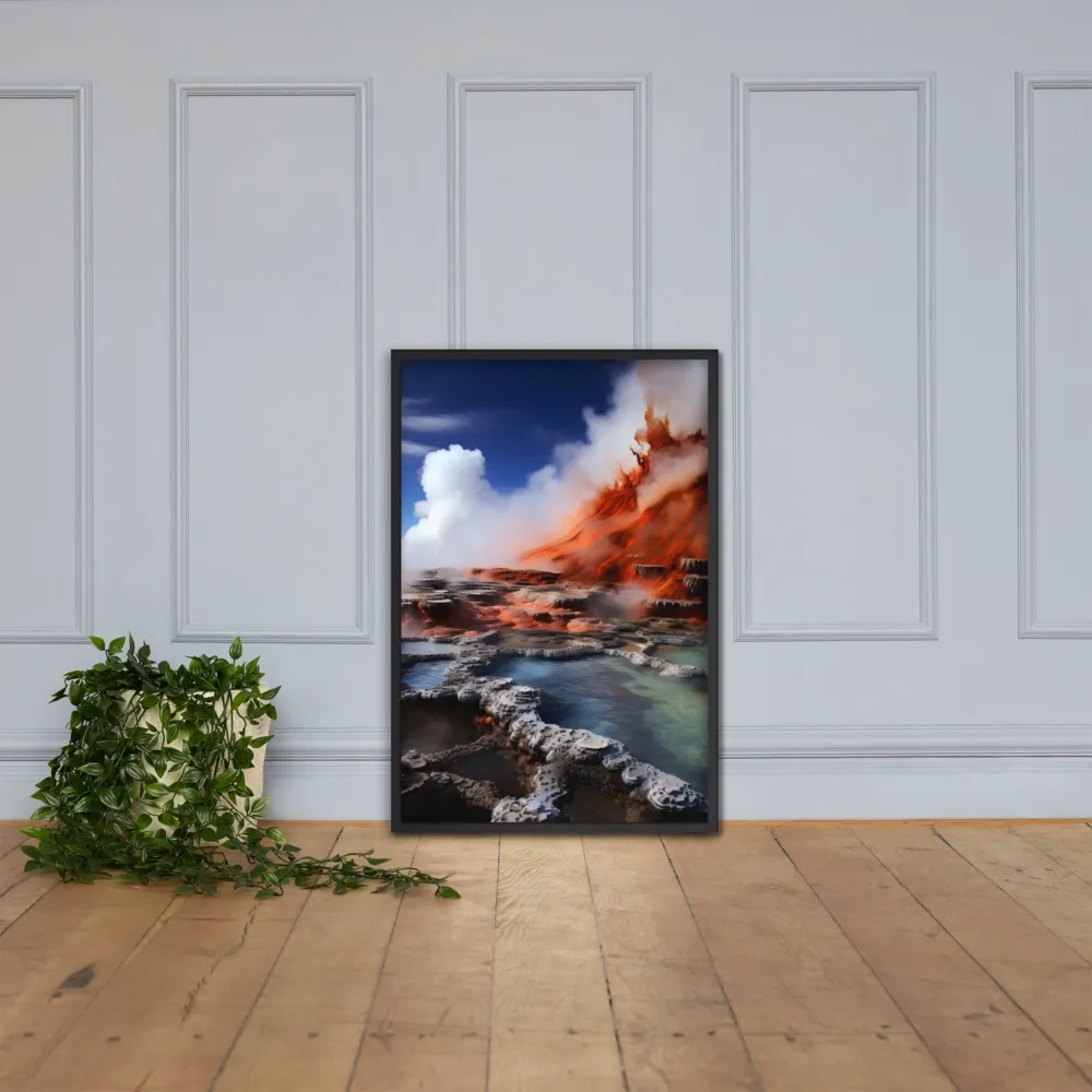Nature's Fury: The Volcano's Expression | Poster with Black Frame | 24″×36″