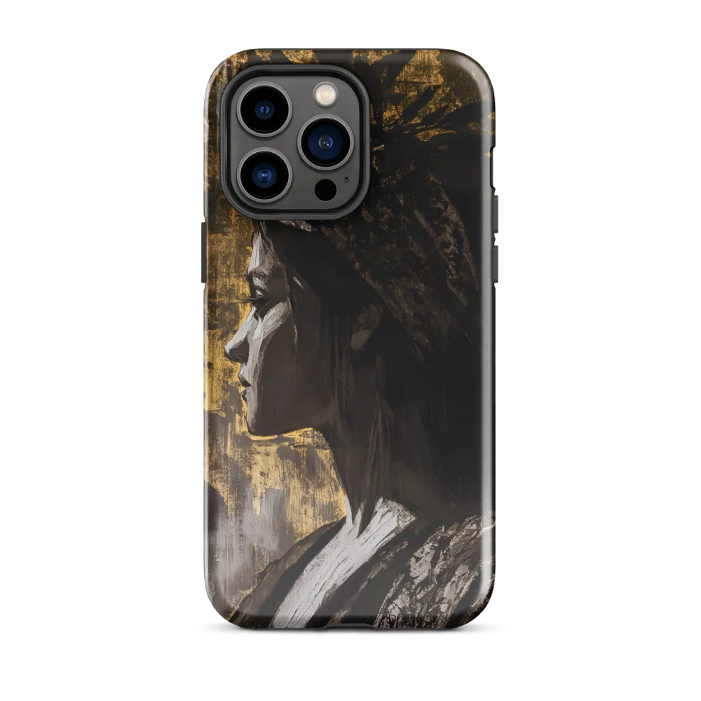 Golden Elegance: A Modern Profile Portrait