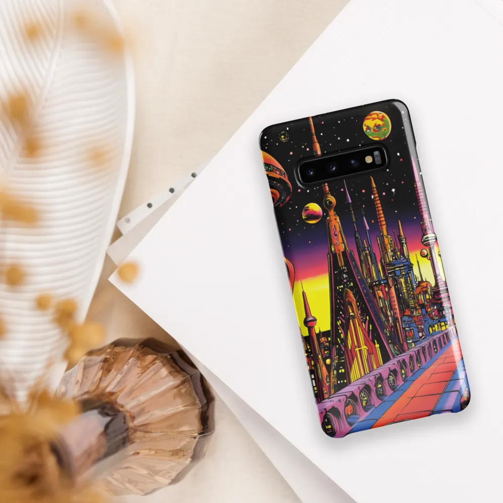 Futuristic Cosmos: A Journey Through Neon Cities | Phone Case |  S10 Plus | Snap Case | Glossy