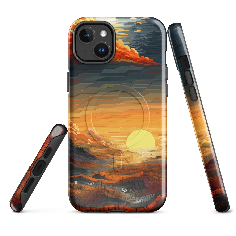 Ethereal Sunset: A Serene Landscape in Flowing Forms