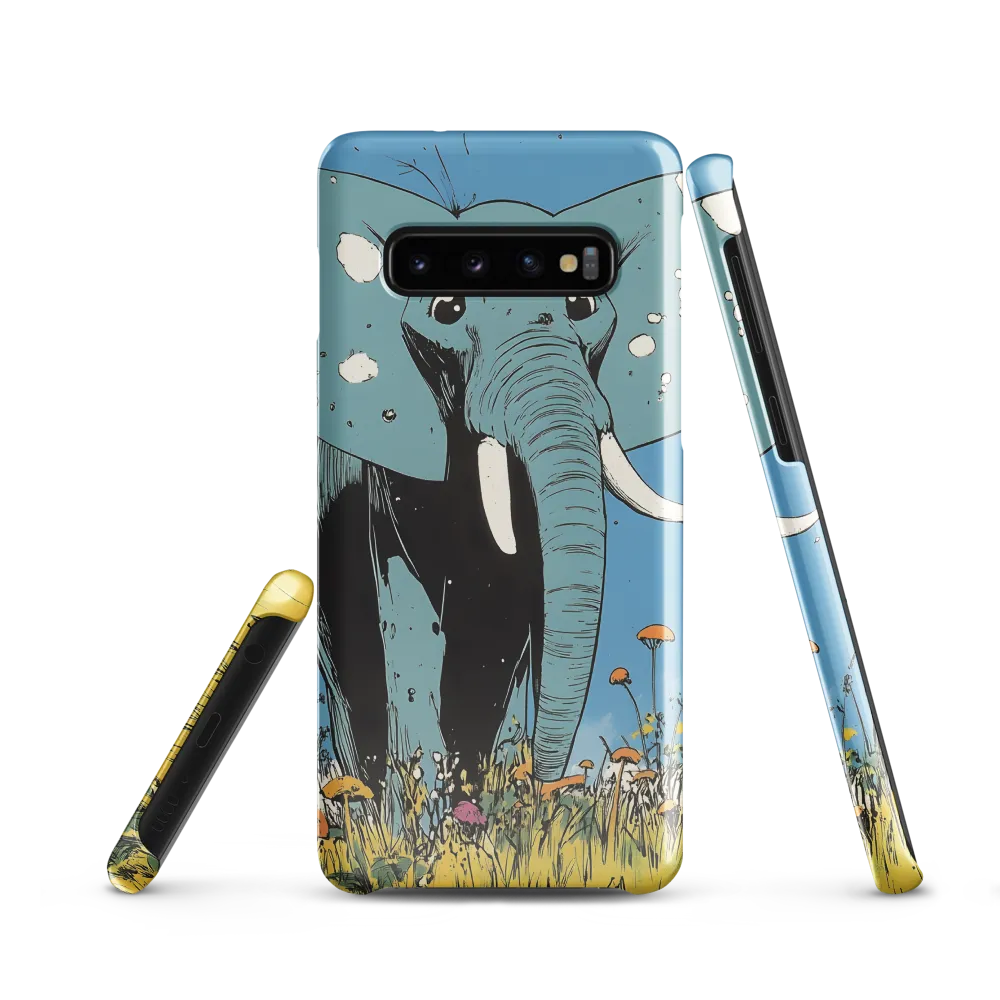 Whimsical Blue Elephant in Bloom