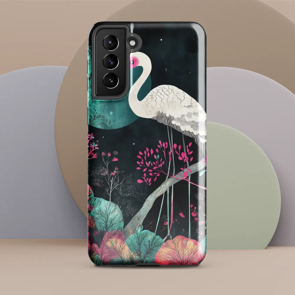 Ethereal Presence: Heron in a Floral Dreamscape