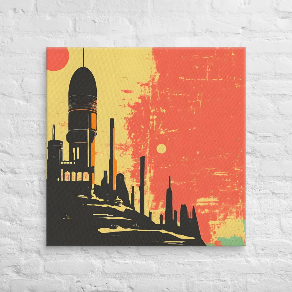 Journey to the Stars: A Retro-Futuristic Landscape | Canvas | 32″×32″