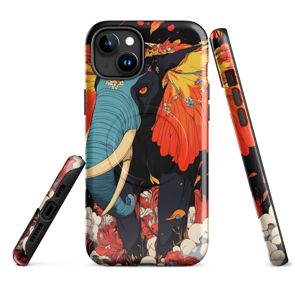 Majesty of the Floral Elephant | Phone Case |  15 Plus | MagSafe® Tough Case | Glossy