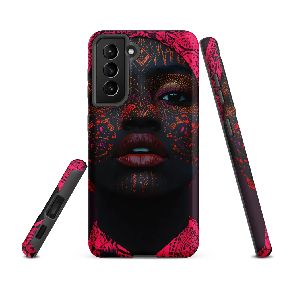 Neon Adornments: A Portrait of Cultural Expression | Phone Case |  S21 FE | Tough Case | Matte