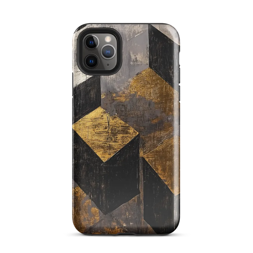 Geometric Harmony in Gold and Black | Phone Case |  11 Pro Max | Tough Case | Glossy