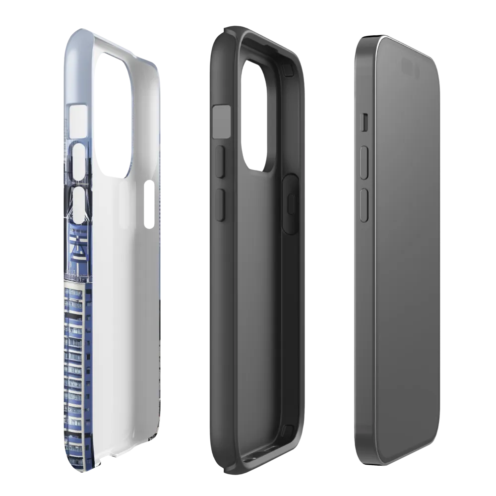 Urban Symphony: A Cityscape in Blues and Grays | Phone Case |  14 Pro | Tough Case | Glossy